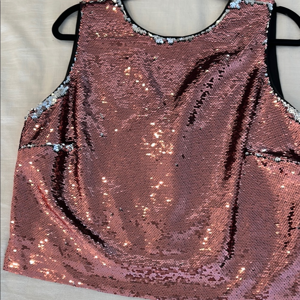 Women's Rose Gold Sequin Tank Top
